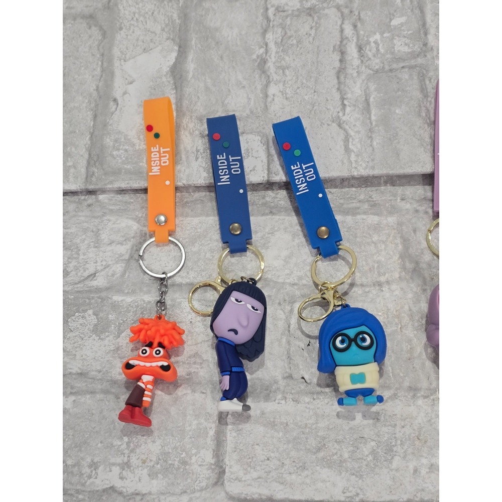 Disney Inside Out 2 3D Pendant Keychains Anxiety Ennui Embarrassment Fear Anger - Picture 2 of 8